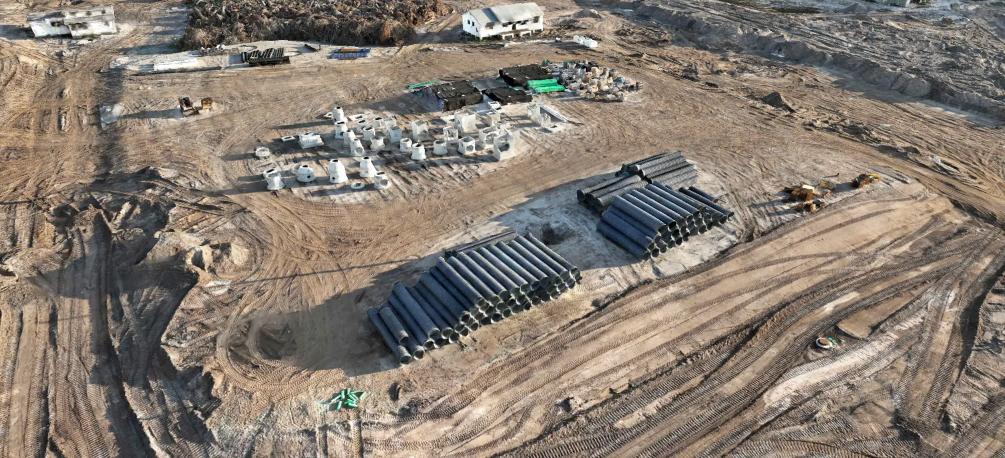 3D mesh model of a construction site built from drone imagery