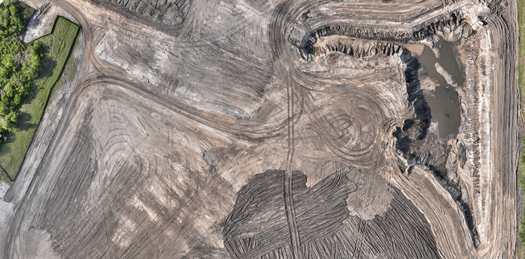 Aerial view of a Florida commercial construction site captured by Blue Nose Aerial Imaging of Tampa Bay
